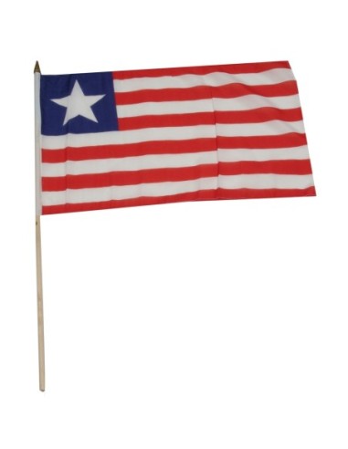 Liberia 12" x 18" Mounted Flag