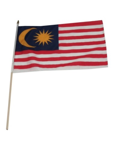 Malaysia 12" x 18" Mounted Flag