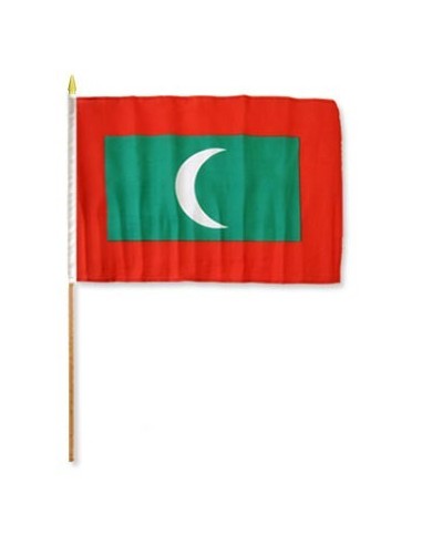 Maldives 12" x 18" Mounted Flag