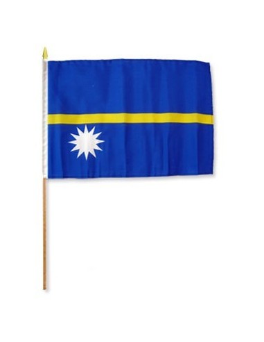 Nauru 12" x 18" Mounted Flag