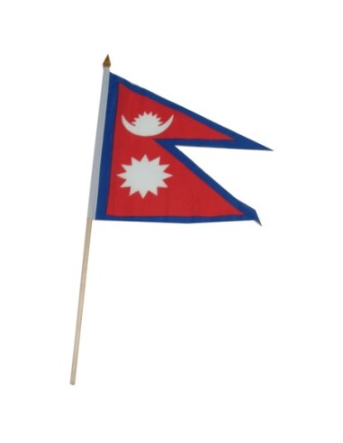 Nepal 12" x 18" Mounted Flag