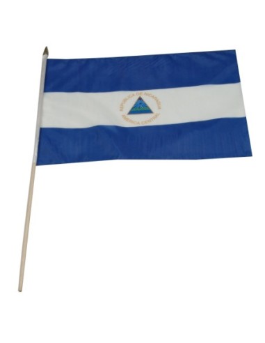 Nicaragua 12" x 18" Mounted Flag