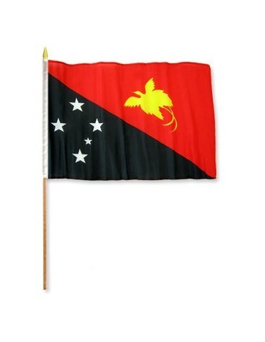 Papua-New Guinea 12" x 18" Mounted Flag