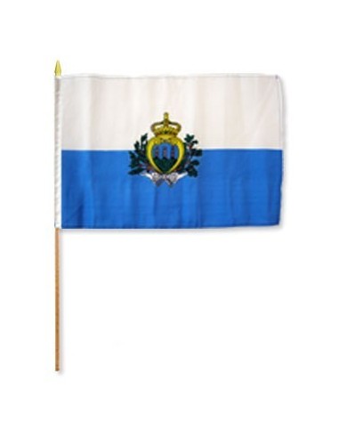 San Marino 12" x 18" Mounted Flag