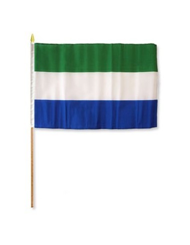 Sierra Leone 12" x 18" Mounted Flag