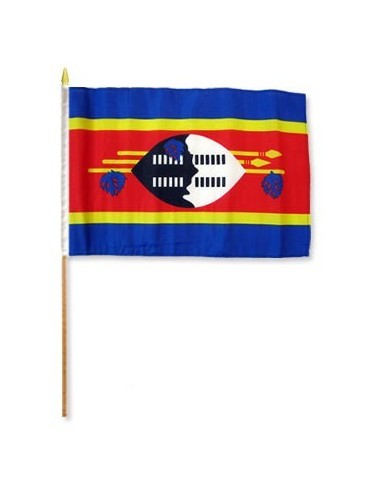 Swaziland 12" x 18" Mounted Flag