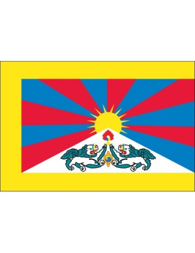 Tibet 12" x 18" Mounted Flag