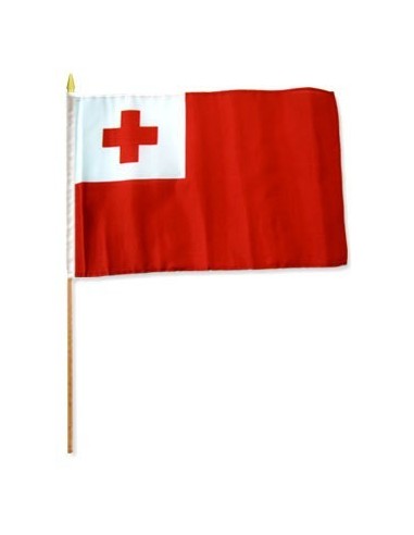 Tonga 12" x 18" Mounted Flag