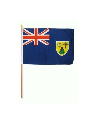 Turks-Caicos 12" x 18" Mounted Flag