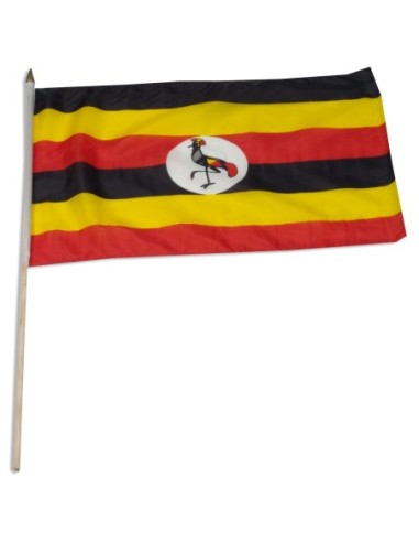Uganda 12" x 18" Mounted Flag