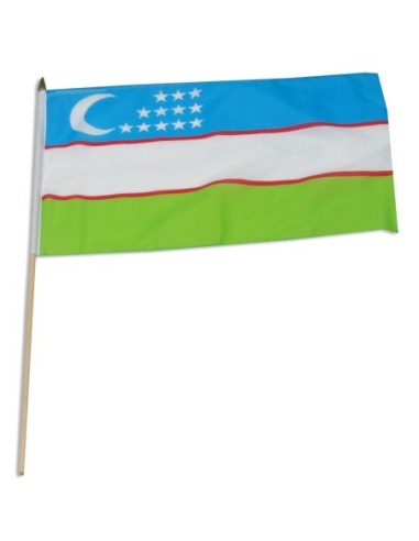 Uzbekistan 12" x 18" Mounted Flag
