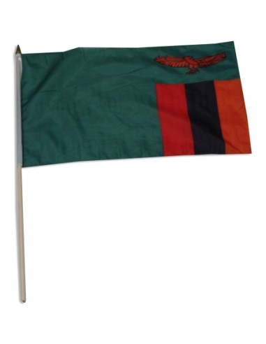 Zambia 12" x 18" Mounted Flag