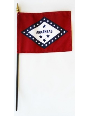 Arkansas  4" x 6" Mounted Flags