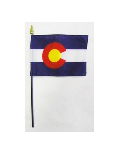 Colorado  4" x 6" Mounted Flags