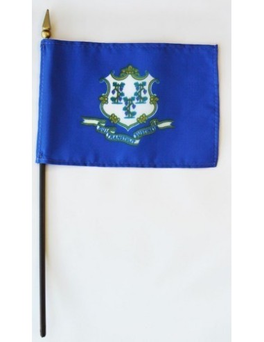 Connecticut  4" x 6" Mounted Flags
