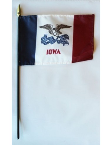 Iowa  4" x 6" Mounted Flags