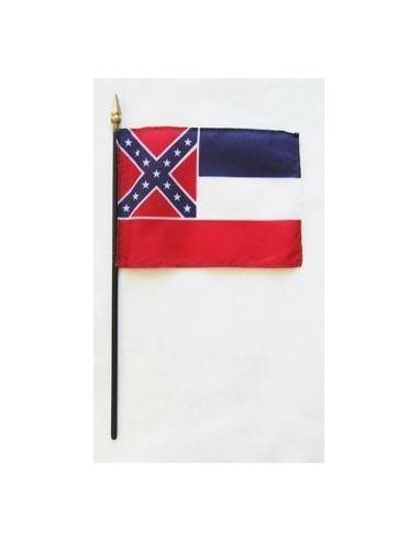Mississippi  4" x 6" Mounted Flags