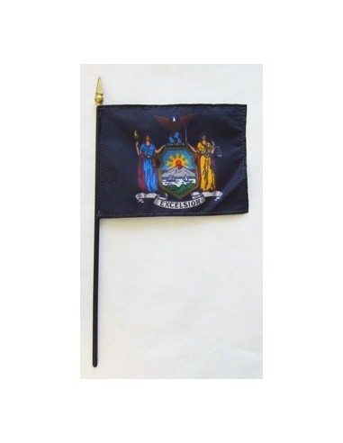 New York  4" x 6" Mounted Flags