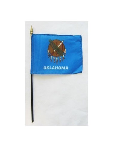 Oklahoma  4" x 6" Mounted Flags