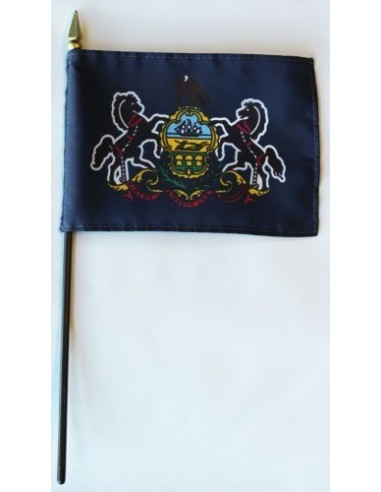 Pennsylvania  4" x 6" Mounted Flags